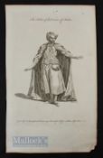 India - 'The Habit of a Dervise of India' copper engraving Cootes c1760 measures 21.5 x 35cm approx.