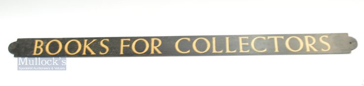 Shop Fitting Sign - Books for Collectors a wooden sign well made with inlay wood letters, with