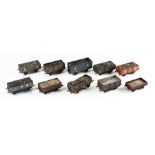 10x O Gauge Fine-scale Model Railway Coal Wagons, a mixture of kit made modes of x5 LMS, x1 GW, x4