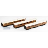 Rake of 3x LNER Teak 3rd, O Gauge Kenard Fine-scale Model Railway Carriages/Coach, well-built kit