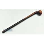 African Knobkerrie Wooden Fighting-Hunting Tool: a two-tone hard wood construction 21" long