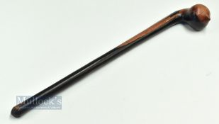 African Knobkerrie Wooden Fighting-Hunting Tool: a two-tone hard wood construction 21" long