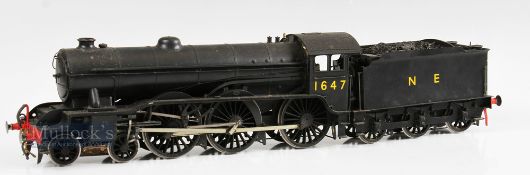 O Gauge Electric Fine-scale NE 1647 Locomotive 4-6-0 with a 6 wheeled tender Model railway