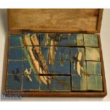 1920s/30s Children's Picture Block Puzzle - depicts 6 themes all military/transport related,