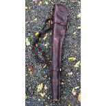 Brett Parsons All Leather Twin Gun Slip Cases 52 ½" long with solid brass fittings, some signs of
