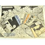 WWII ABCA Map review c1951, drawn and issued by the Army Bureau of Current Affairs, double sided