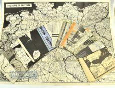 WWII ABCA Map review c1951, drawn and issued by the Army Bureau of Current Affairs, double sided