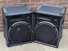 Unnamed Large DJ Speakers with handle height 62, width 47cm, two handles, little signs of use.