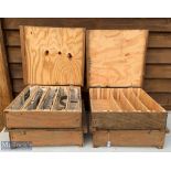 4x Wooden Model Railway Storage Crates, for transporting/storing O gauge locomotives and rolling