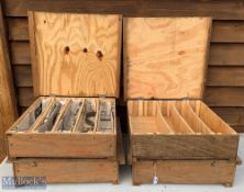 4x Wooden Model Railway Storage Crates, for transporting/storing O gauge locomotives and rolling