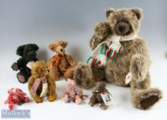7x Artist Jointed Bears collection, to include a Barton creek collection by Gund Large Papa Paws #