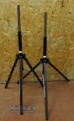 Standsafe Speaker stands fold out tripod legs, measures 130cm when closed, top 3cm diameter. From