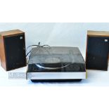 Garrard R976 vinyl record player with BUSH arena HIFI, of wooden construction, plus 2x RS speakers