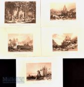 c1860 Indian Steel Engravings featuring a mixture of scenes, features Temples etc, measuring 18x26cm
