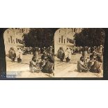 India - Sikh Golden Temple Stereoview c1890s an original stereo view photo of Sikhs in the courtyard