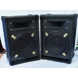 Unnamed Medium DJ Speakers with handles to one side, two ports to back, height 56cm, width 39cm,