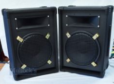 Unnamed Medium DJ Speakers with handles to one side, two ports to back, height 56cm, width 39cm,
