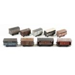 9x O Gauge Fine-scale Model Railway Box Wagon, Cattle Wagon, Beers Van, well-made kit models by