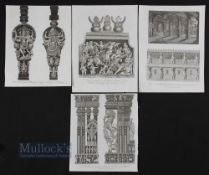 India - Indian Architecture Engravings c1797-1810 J Wilkes - features different designs with notes