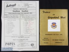 Rare 1964 France to South Africa Rugby Programme: Very scarce programme, Griqualand West v France,