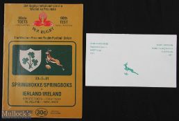 South Africa Tours Rugby Programme & Booklet (2): Souvenir booklet from Springbok tour to
