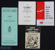 1959 British & Irish Lions in New Zealand Rugby Tour Itineraries (4): Four different small booklets.