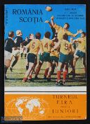 1986 Rare Romania v Scotland Rugby Programme: From "behind the iron curtain", seldom-seen issue with