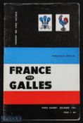 1961 France v Wales The first of these clashes to have a magazine style programme, and France were