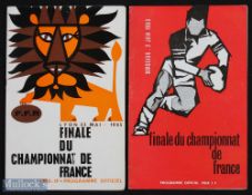 1960s French Rugby Championship Finals: Two final programmes, featuring the games between Stade