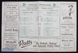 Rare England v Ireland 1927 Rugby Programme: Lovely example, the old newspaper-sheet style