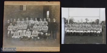 Rare pair of Manchester Rugby Football Club 1st XV Photographs (2): 1908-09, firmly mounted to a