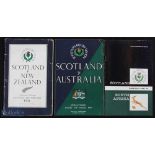 Tourists v Scotland Rugby Test Programmes (3): Matches v NZ 1954, Australia 1958 & S Africa 1965.