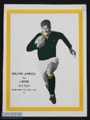 1968 Scarce British & Irish Lions v South Africa Rugby Programme: The third test of the tour, from