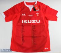 2020 Official Wales Autumn Limited Edition Signed Rugby Jersey: Neatly signed alongside their