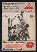 1980 British & Irish Lions v Western Province Rugby Programme: Signed by the Springbok captain Morne