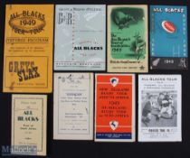 1949 All Blacks Rugby Souvenir Brochure/Cards (8): Grant & Rogoff, 40pp plus covers. Profiles of All