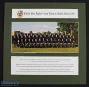 1997 British & Irish Lions to S Africa Rugby Photo: Lovely large mounted (11.75" x 11.75") and named