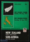 1970 South Africa v New Zealand Rugby Programme: 28pp Port Elizabeth official edition for the 3rd