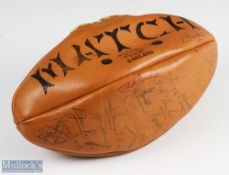 Rugby Ball signed by 35x Great Welsh Players etc: Marvellous item, a classic unused Gilbert ball