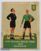 1928 Scarce Rugby Souvenir Booklet, New Zealand All Blacks tour to South Africa: Souvenir of the