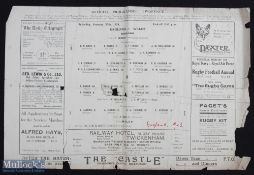 Rare 1923 England v Wales Rugby Programme: The hosts won 7-3 on their way to sweeping the board that