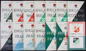 1950s & 60s Five Nations Rugby Programmes (12): England v S Africa 1961, Wales 1960 & 1962,