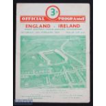 1948 England v Ireland Rugby Programme: Sought-after, especially by the Irish to mark their first-