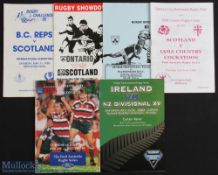 Scotland & Ireland Tour Rugby Programmes incl scarce (6): Scotland at British Colombia Reps 1985,