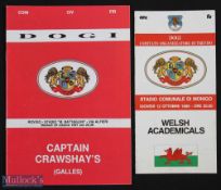 Rare 1989/1991 I Dogi (Italy) Rugby Programmes (2): With touring Welsh opposition, Welsh Academicals