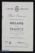 1953 Ireland v France Rugby Programme: Issue from the game played at Ravenhill, Belfast and won 16-3
