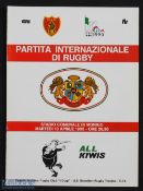 Rare 1990 Dogi v All Blacks Rugby Programme: Seldom-seen Treviso issue from NZ's tour of Italy. VG