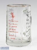 Rare 1968 British Lions Rugby tour to South Africa 'Signed' Mug: Large glass mug with facsimile
