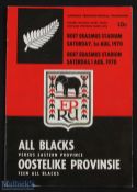 1970 Eastern Province v New Zealand Rugby Programme: Port Elizabeth again the venue for this All