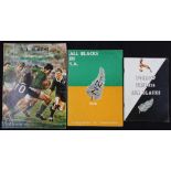 NZ All Blacks in South Africa Rugby Tour Souvenir Booklets (3): From 1970 (2) and 1976 visits.